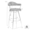 Armen Living Justin 30" Bar Height Swivel Vintage Black Faux Leather Bar Stool with Black Metal Legs LCJTBABLVB30 - alternate 5